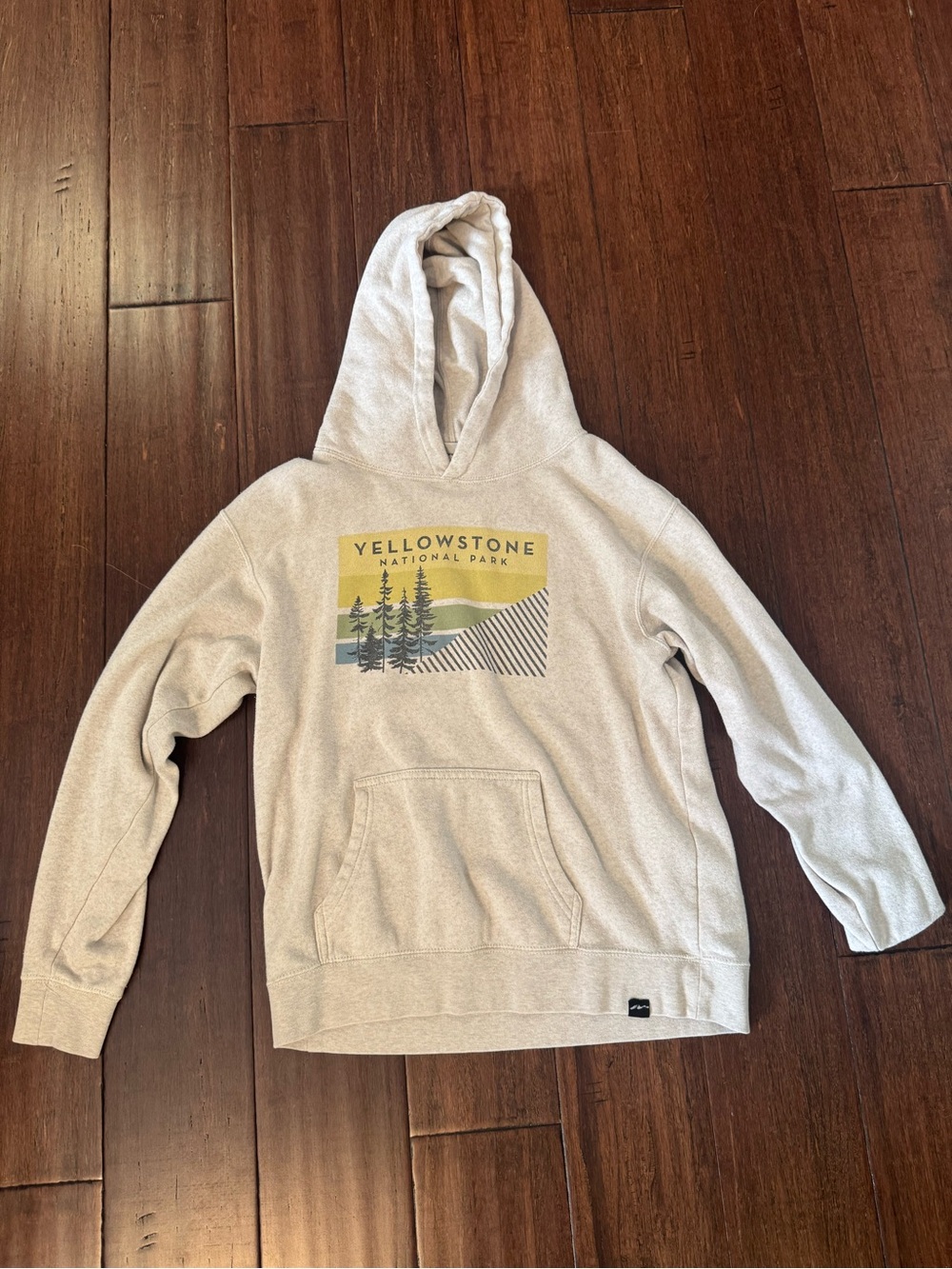 Yellowstone National Park Kids Beige Pullover Hoodie